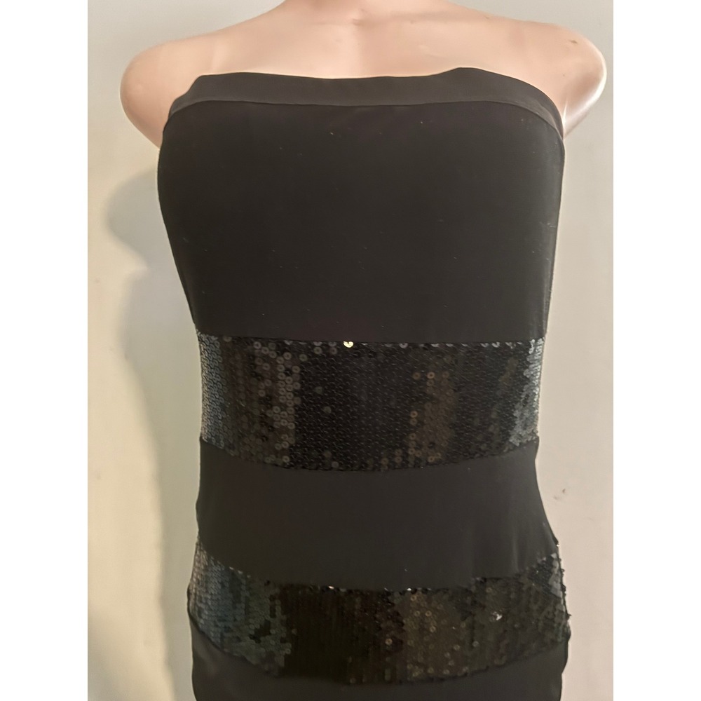 ANA Brand Strapless Dress Women Y2K Sequin Mini Bodycon - Picture 2 of 4